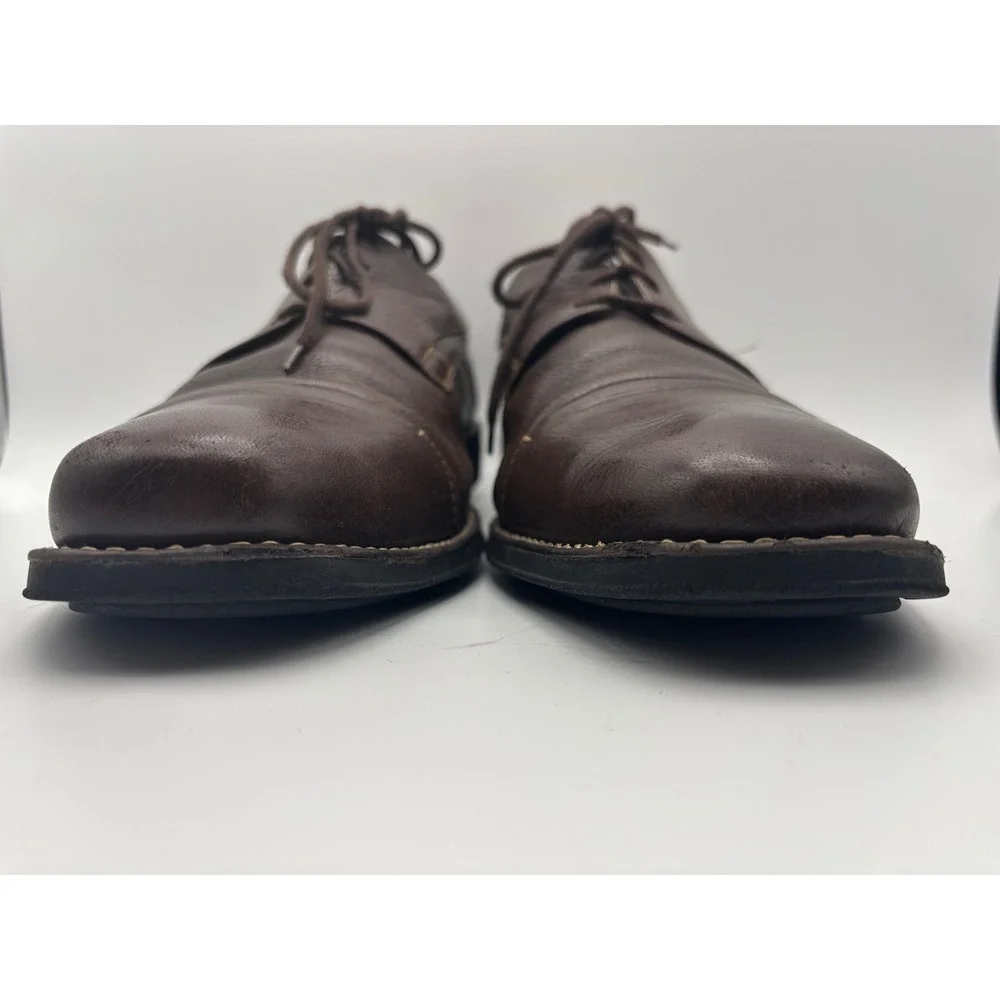 Sandro Moscoloni Men's Brown Leather Cap-Toe Derby Shoes Size 14 Made in Brazil